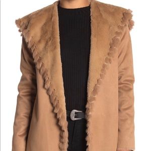 Love Token Rabbit Fur Trim Jacket NWT Faux Suede